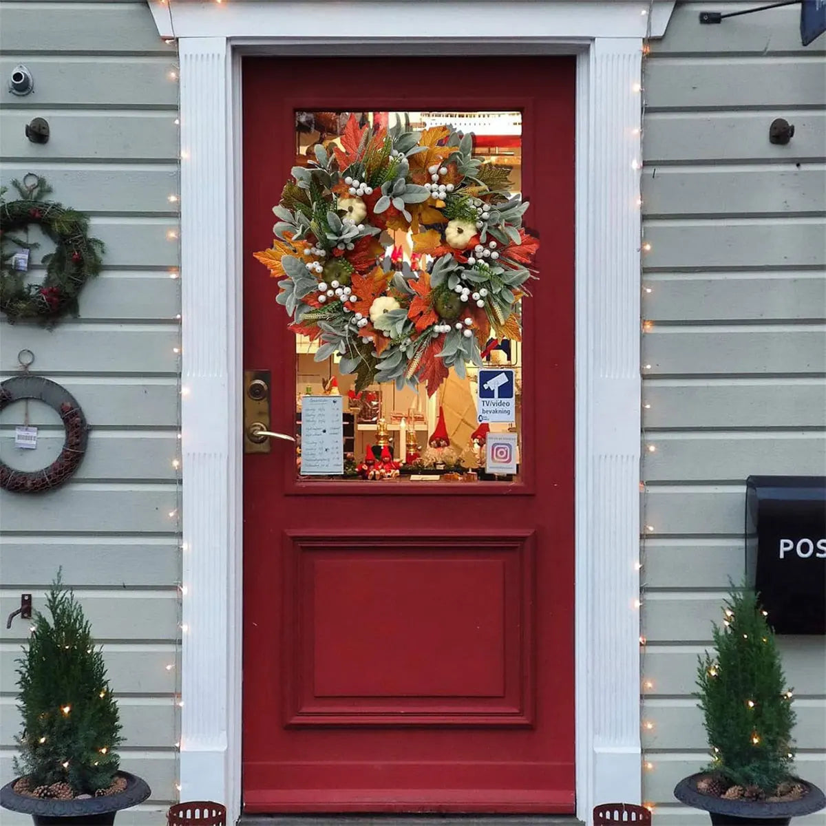 Decoration Wreath Fall Peony Pumpkin Sunflowe for Front Door Festival Celebration Peony home Farmhouse