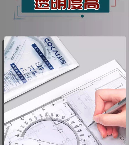 Multifunctional Triangular Ruler 18/22/27/32/37/42CM Hand-drawn Triangle Board Protractor Woodworking Interior Drawing Design