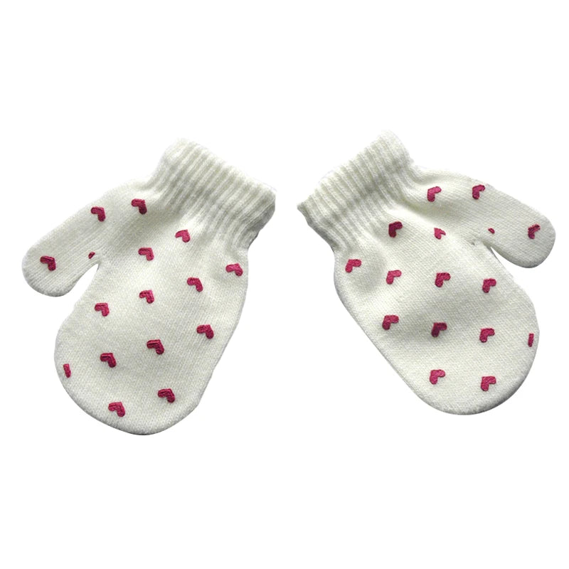 New 1-4Y Kids Gloves Winter Baby Plush Coral Gloves Toddler Full Fingers Cute Mittens Warm Windproof Glove For Boys Girls