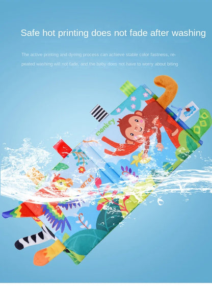 Animal Tail Cloth Book Tear Can Bite Pop-up Book Educational Enlightenment Early Education Infant Cognitive Toys 0-3 Years Old