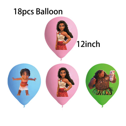 Moana 2 Party Decoration Disposable Tableware Set Paper Cups Plates Tablecloth Banner Balloon Cake Topper Gift Bag Baby Shower