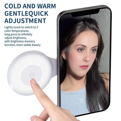 Portable Magnetic Mobile Phone Selfie Fill Light, Rechargeable Phone Selfie Light for Selfies/Photography/TikTok/live streaming