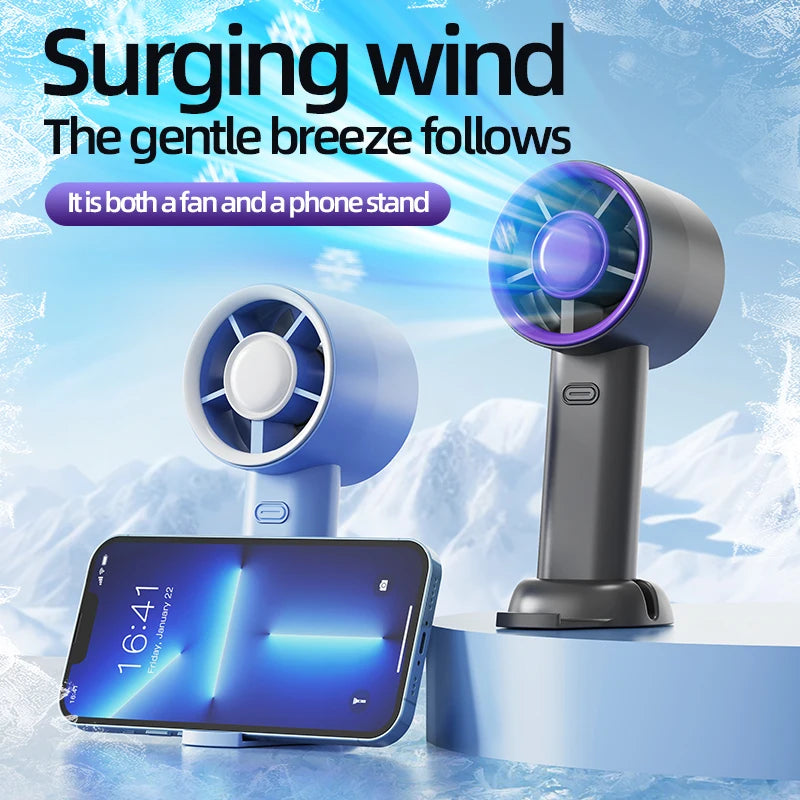 Mini Handheld Fan USB Fast Charging Portable Air Calculating Fan Mute Personal Highspeed Fan for Travel Outdoor Activities