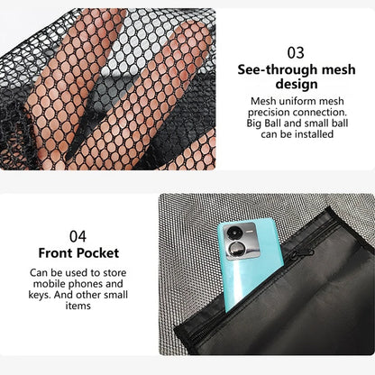 Loogdeel Football Basketball Ball Pack Double Shoulder Storage Pouch Shoulder Net Pocket Bag Training Sports Equipment Bag