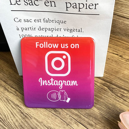 3.93"X3.93" Instagram Facebook Google Tripadvisor Trustpilot Review NFC Tap Card Sign Self-Adhesive Epoxy Plate Sticky