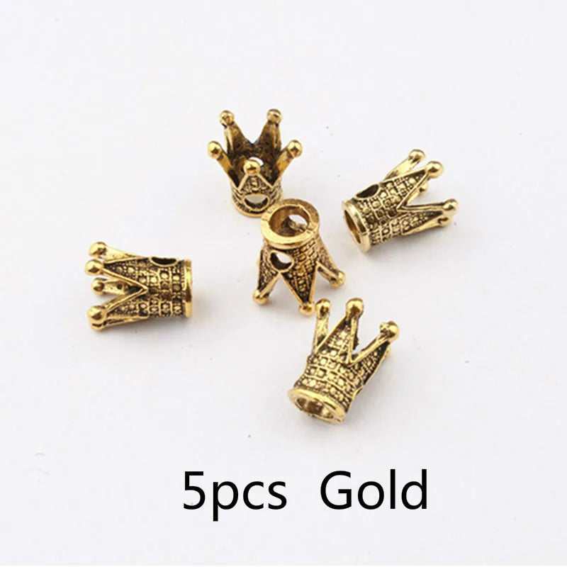 5 Pcs Antique Silver Hair Braid Dread Dreadlock Beads Cuffs Tuber Approx 8mm Inner Hole for Hair Styling Accessories Tool