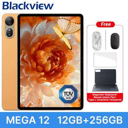 【World premiere】Blackview MEGA 12 Tablet 5G 12.2" 2.4K 120Hz Display Dimensity 7200 CPU IP69K Waterproof 50MP 10000mAh Pad PC