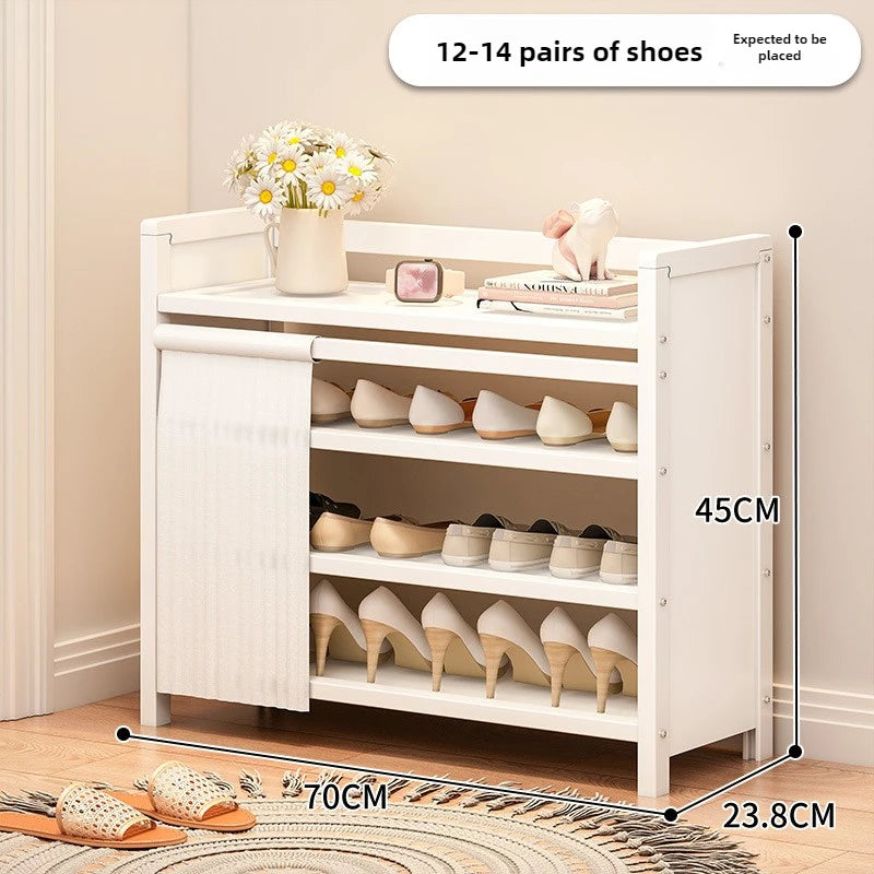Free installation shoe rack indoor simple folding household multi-layer dustproof rental room shoe storage artifact