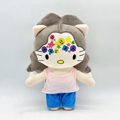 New Hello Kitty Ken Carson Rapper Trippie Taylors Plush Toy Doll with Clothes Stuffed Soft Plush Toys Fans Collect Gifts