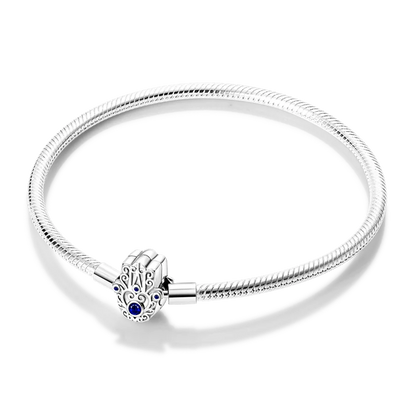 925 Sterling Silver Charm Bracelet - Leaf, Clover, Butterfly & Heart Design | 17-20cm Adjustable