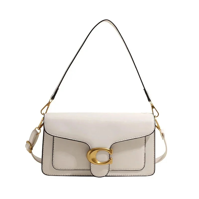 New Women's High-End Pure Color Simple Square Bag Multi-Layer Commuting Single Shoulder Bag Neutral Minimalist Style