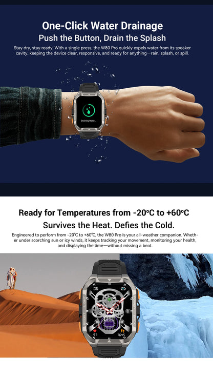 [World premiere]Blackview W80 PRO Outdoor Rugged Smart Watch, GPS Position Smartwatch, 1.91‘’ Display, 900mAh with Flashlight