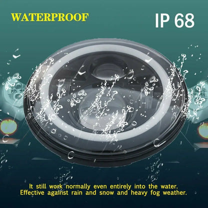 7 inch Moto LED Headlight For Harley Bike With 4-1/2"4.5" LED Passing Lamps Fog Lights 7"Bracket Mounting Ring Motorcycle