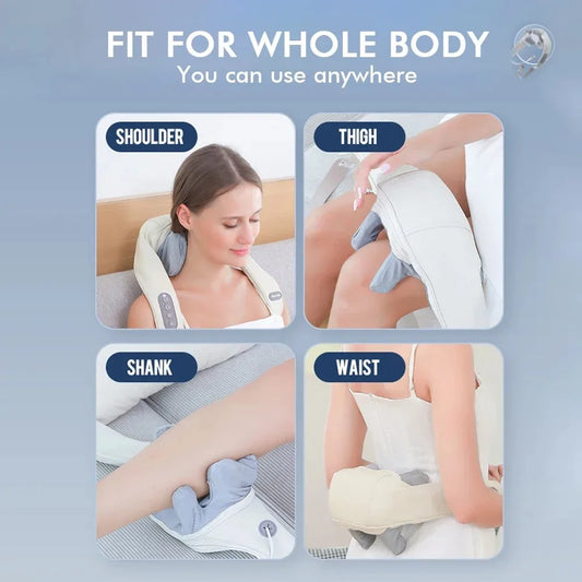 Electric Shoulder Kneading Massage Shawl Neck Back Acupressure Massager Automatic Wireles Muscle Trapezius Relax Cervical Pillow