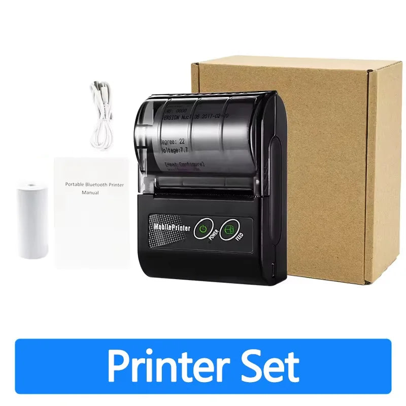 58mm Portable Mini Printer Thermal Label Printer Wireless Receipt Bluetooth Pocket Printer For Small Business/ Computers Printer