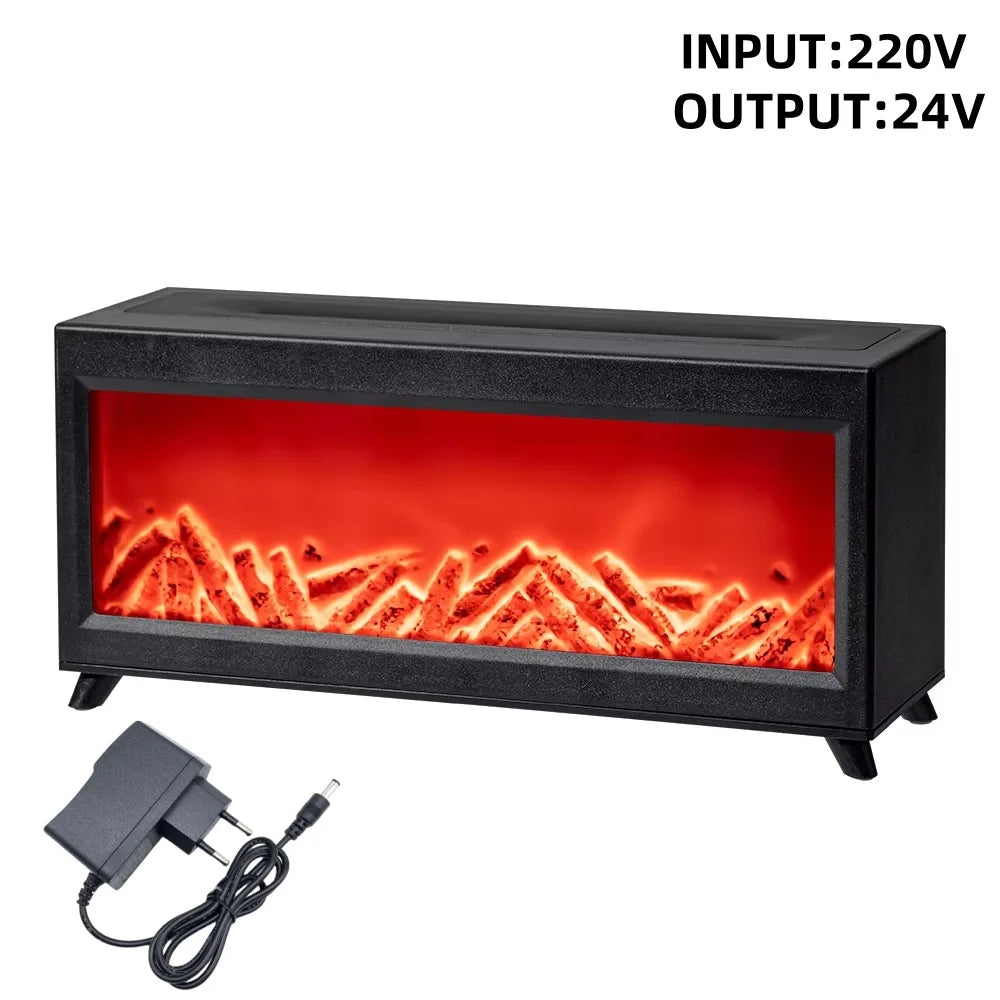 New Simulation Fireplace Flame air Humidifier Remote Control Colorful Night Light Desktop Home  Essential Oil Aroma Diffuser