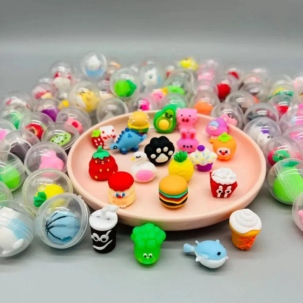30/50 Pcs 32mm Transparent Eggshell Mixed Toy Kids Birthday Party Favor Pinata Gift Bag Filler Carnival Christmas Gift Reward