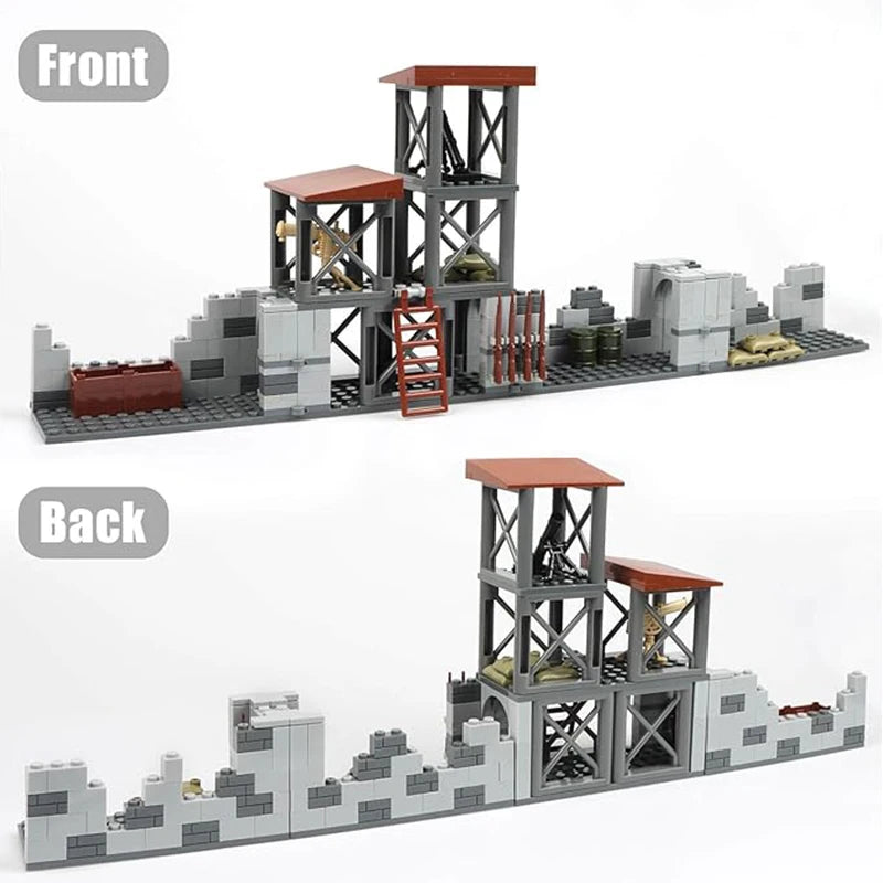 WW2 Army Military Base Model Building Kits Boys Toys Military Mini Army Supplies Guns Building Blocks Sets