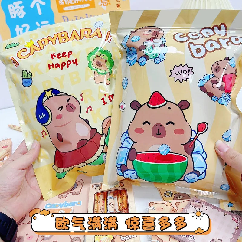 New Creative Capybara Stationery Set Blind Bag Cute Cartoon Pencil Stationery Eraser Learning Supplies Student Prize Gift Suppli