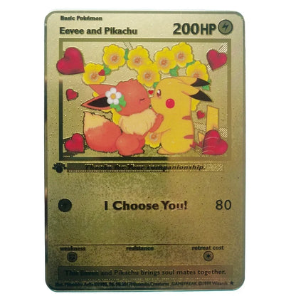 Pokémon 32er-Karten Goldmetall-Pokémon-Karten Englisch Harte Eisenkarten Mewtu Pikachu Gx Glurak Vmax Paket Spielkollektion