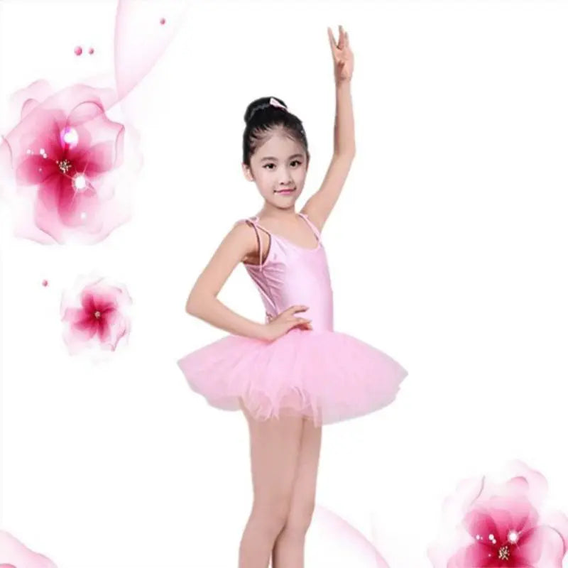 Kids Ballet Dress Solid Suspender Ballet Skirt Elegant Tutu Children Dance Costumes Girls Ballroom Ballet Outfits Stage Clothing