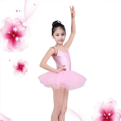Kids Ballet Dress Solid Suspender Ballet Skirt Elegant Tutu Children Dance Costumes Girls Ballroom Ballet Outfits Stage Clothing