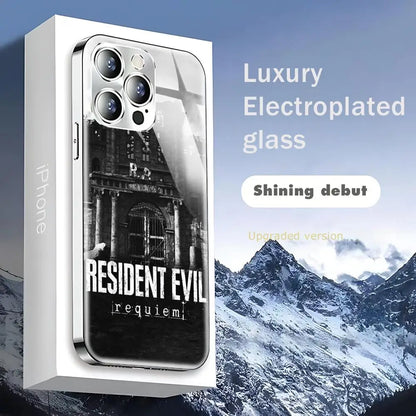 Resident Evil Requiem Phone Case For iphone 17 16 15 14 13 12 Pro Plus Max New Electroplated glass Case