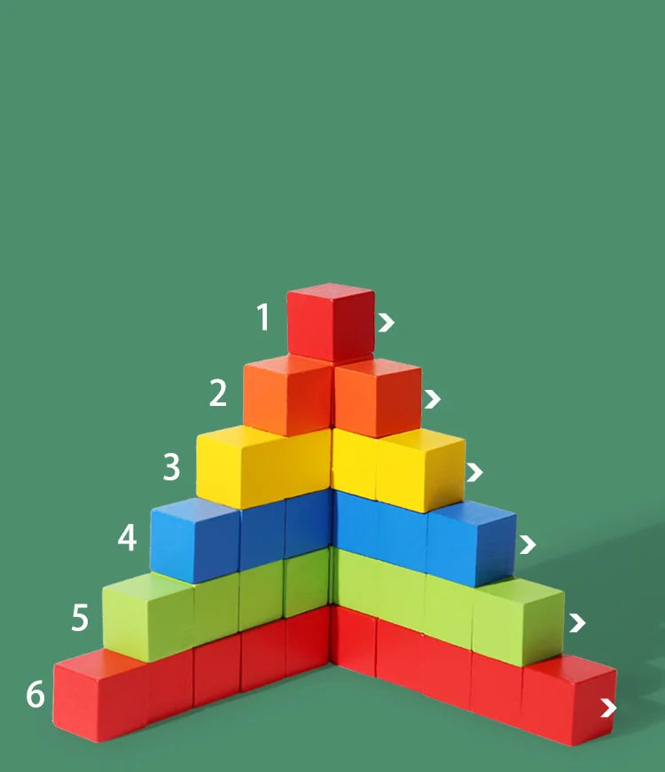 50/100pcs Colorful Cubes Wooden Building Blocks Stacking Up Square Wood Toy Baby Shape Color Learning Toys for Children