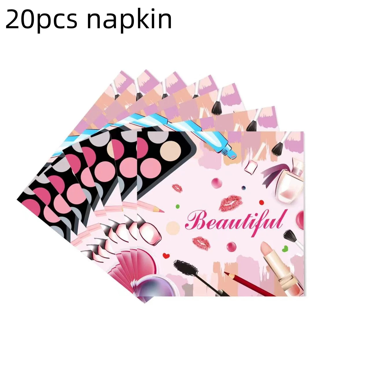Cosmetics Makeup SPA Theme Party Decoration Tableware Set Paper Cup Plate Napkins Tablecloth Wedding Event Girls Birthday Favor