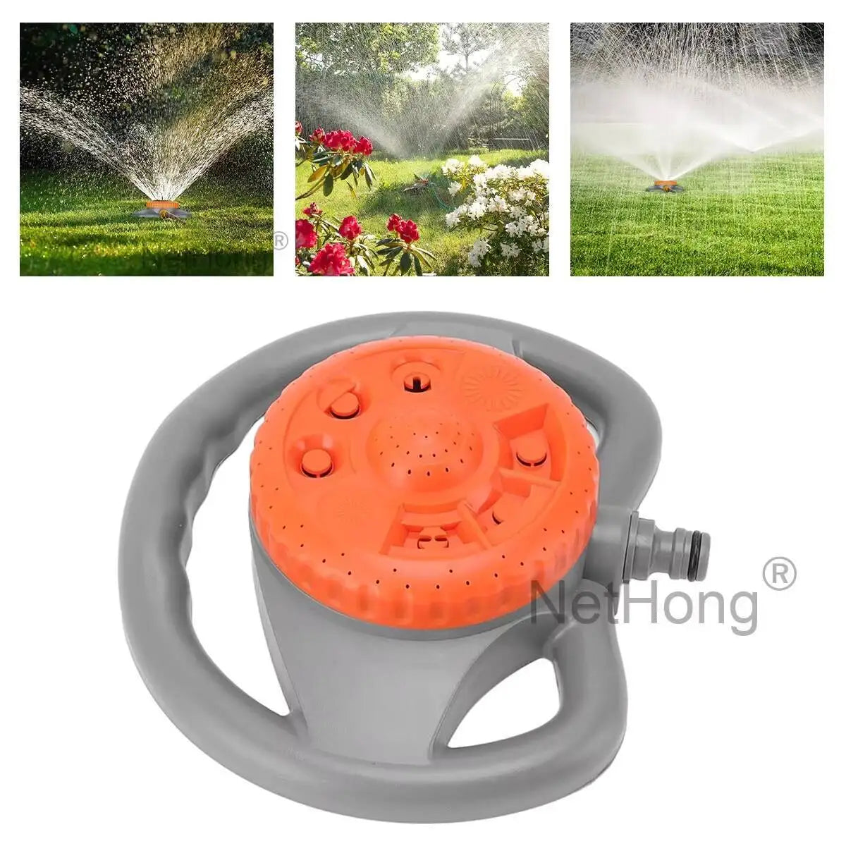8 Function Garden Lawn Grass Water Sprinkler Hose Irrigation Watering Spray 360°