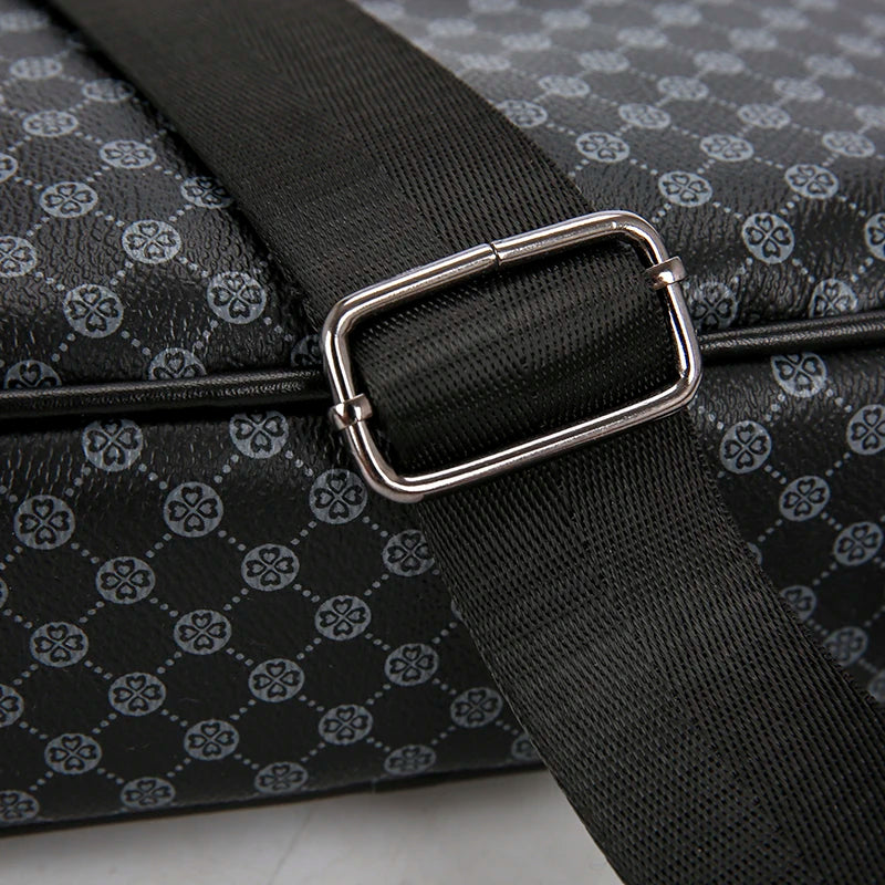 Casual Lightweight Business Shoulder Bags for Men PU Leather Messenger Bag Comfortable Wide Strap Crossbody Bags Designer Male