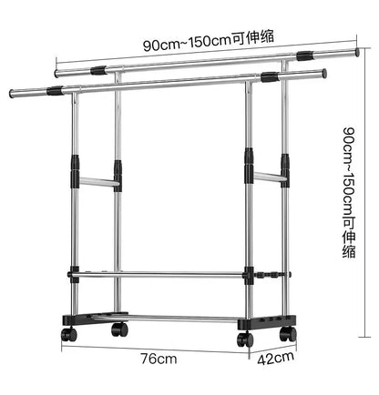 Telescopic Mobile Clothes Rack