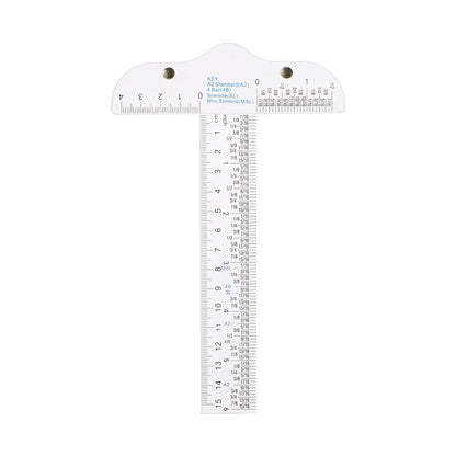 1PC Acrylic T-Square Ruler For Handtool In Both Inches And Metric Measurements Transparent Graduated Measuring Scale Rule