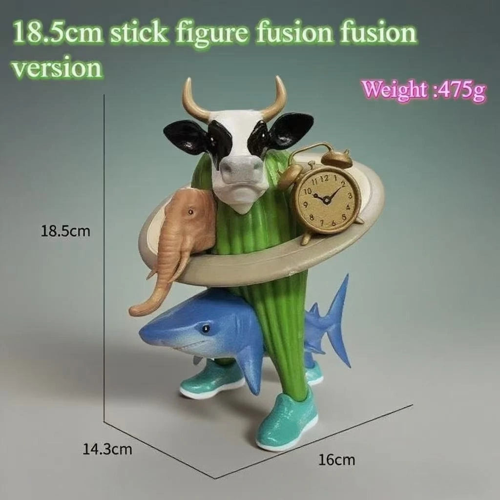 Tung Tung Tung Sahur Tralalero Tralala Italian Brainrot Monster Fusion Edition Anime Action Cartoon Ornament Fun Toy Gift Figure