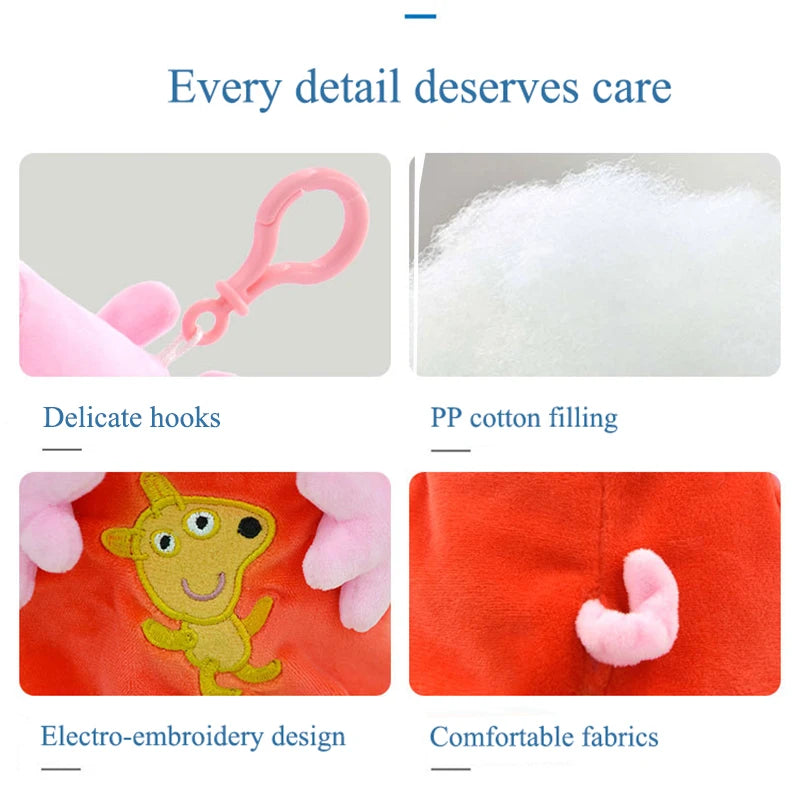 19CM Peppa Pig George Dad Mom Quality Best-selling Children's Cartoon Stuffed Doll Gift Toy Pigs Home Children's Room Decoration