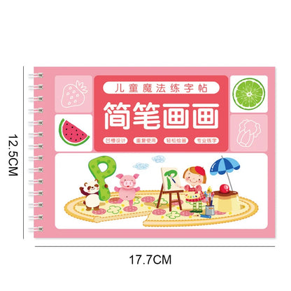 Reusable Children 3D Copybook For Calligraphy Numbers Handwriting Copybooks Learning Math Writing Practice Book For Kids