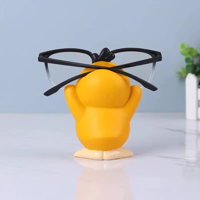 Miniso Anime Peripheral Cute Pokémon Psyduck Ornaments Glasses Frame Supplies Eye Display Stand Decoration Craft Stand Gifts
