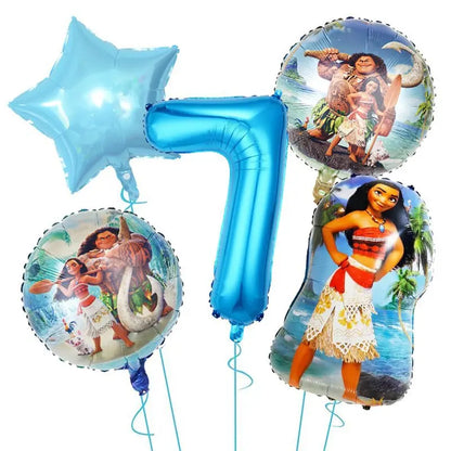 Moana 2 Birthday Party Decoration Supplie Vaiana Birthday Decoration Set Tableware Balloons Backdrop Plates Cups Baby Shower Toy