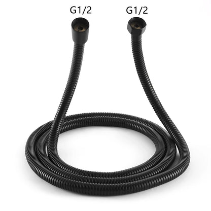 2/2.5/3M 304 Stainless Steel Encrypted Shower Hose Matte Black Flexible Shower Tube Bathroom Chrome Plated Brushed Nickel Pipe