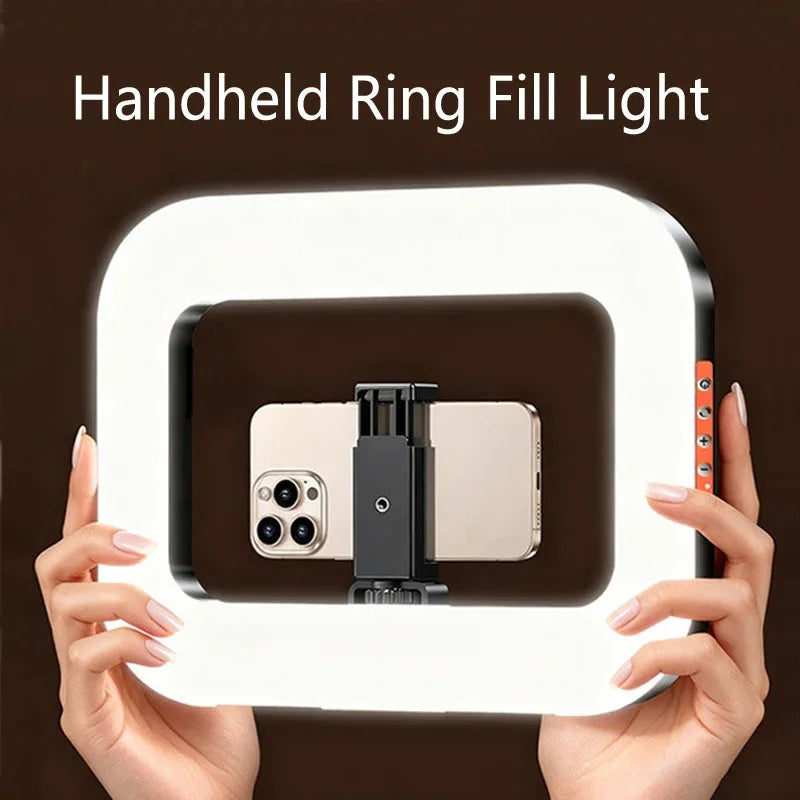 Portable Handheld Ring LED Light New Rabbit Cage Lighting Photography Lamp for Mobile Live Broadcast Selfie Light Decoration