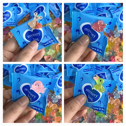 60pcs Glow In The Dark Mini Resin Animals & Mushroom Blind Bags Fairy Garden Decor Micro Landscape Birthday Gift Surprise