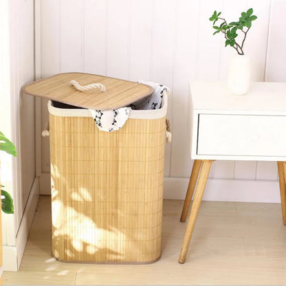 Storage Folding Laundry Basket Organizer Hand-Woven Household Clothes Toys Storage Bucket