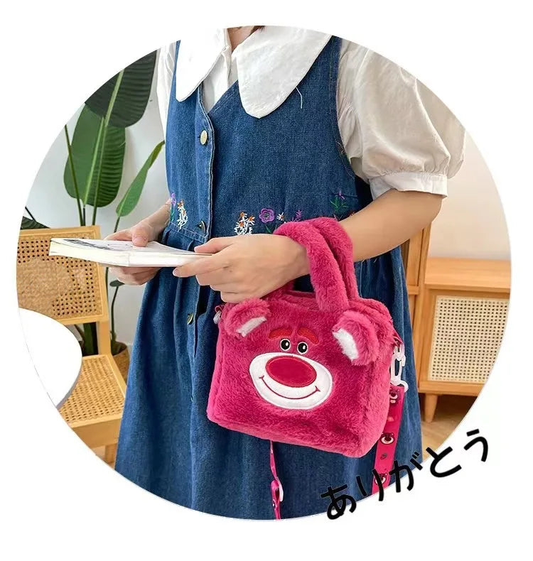 Hello Kitty Sanrio Plush Bag Kuromi Melody Cartoon Anime Portable Handbag Crossbody Cosmetic Kawaii Storage Bag Women Girls Gift