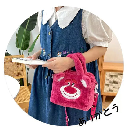 Hello Kitty Sanrio Plush Bag Kuromi Melody Cartoon Anime Portable Handbag Crossbody Cosmetic Kawaii Storage Bag Women Girls Gift