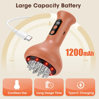 USB Rechargeable Abdominal Massager for Hot Compress and Adjustable Guasha Cupping Intensity Arm and Leg Massage Handheld