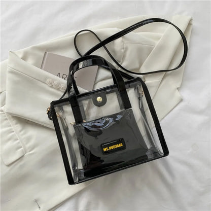 Women Transparent Clear Purse Crossbody Shoulder Bags with Removable Strap Stadium Approved Bags Zipper Closure