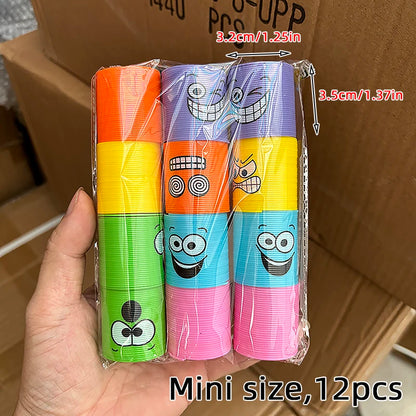 12/24 Rainbow Magic Springs Circle Toys Kids Birthday Party Favors Guests Giveaway Small Gifts Pinata Fillers Flexible Funny Toy