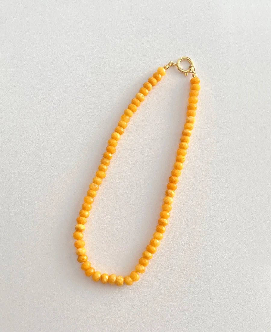 Colored Semi-precious Stone Fashion Necklace 5*8 Cut Natural Stone Beaded Necklace For women, Luxury Handmade  Jewelry