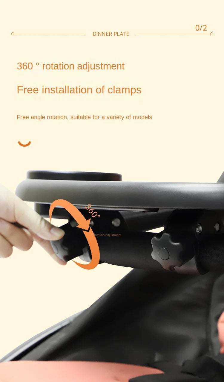 3-in-1 Baby Stroller Tray with Cup Holder & Phone Stand - Universal Toddler Snack Table Accessory