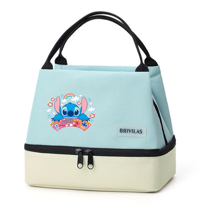 Isolierte Lunchtasche von Stitch, tragbare Aufbewahrungstasche für Lunchboxen, faltbare, isolierte Kühltasche, ideal für Büro, Schule und Picknick